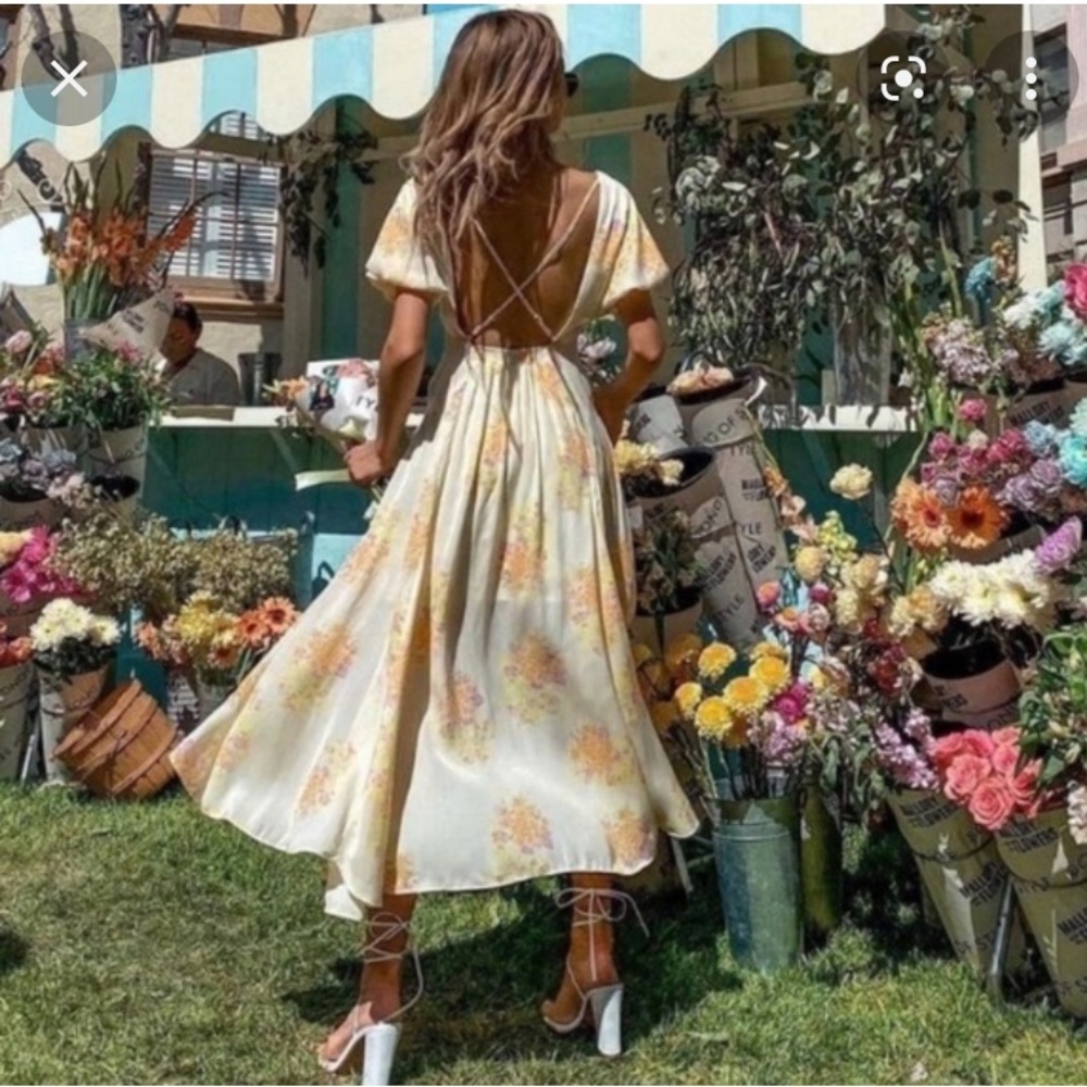 Free People Laura Printed MIDI Dress
